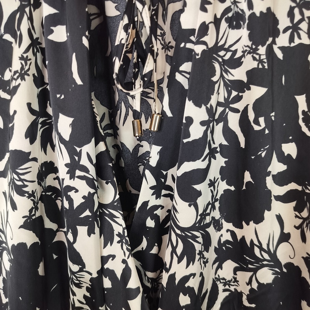 INC International Concepts Floral Satin Top Wrap Front Tasseled - Picture 6 of 10
